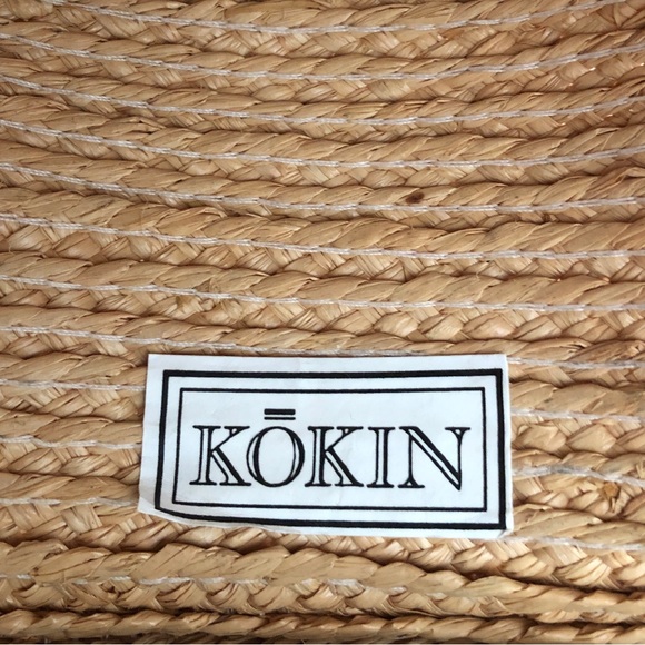 Kokin Summer Hat Wide Braided Brim Straw Natural Black Woven Beach Pool Sun main image 4